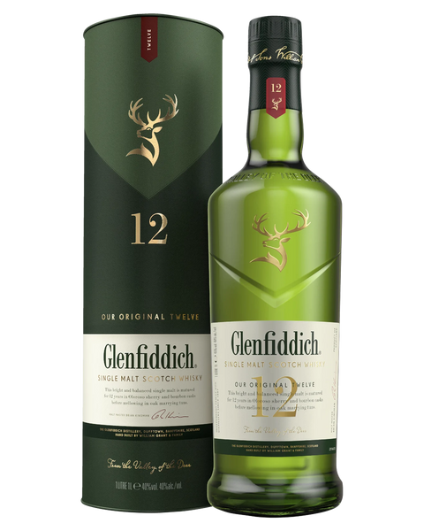 Glenfiddich 12 Year Single Malt Scotch Whisky 1L