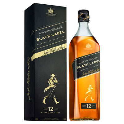 Johnnie Walker Black Label 12 Year Blended Scotch Whisky 1L