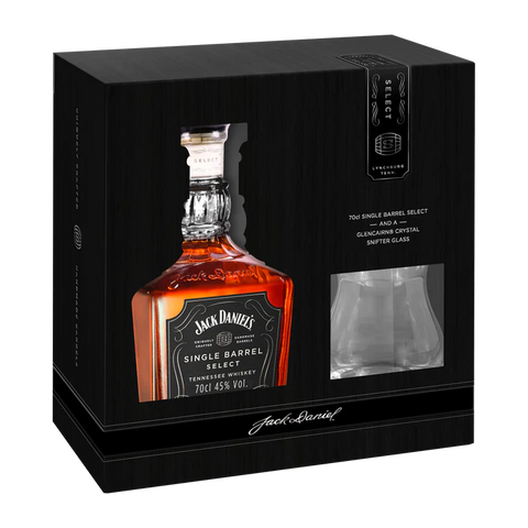 Jack Daniel's Single Barrel Select Tennessee Whiskey Gift Set With Glencairn Crystal Snifter 700ml