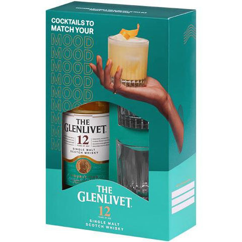 The Glenlivet 12 Year Single Malt Scotch Whisky & 2 Glass Gift Pack 700ml